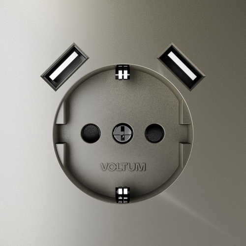 Розетка 1-м СП S70 16А с USB A+A с заземл. защ. шторки механизм шелк Voltum VLS040404 VLS040404