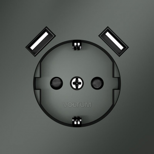 Розетка 1-м СП S70 16А с USB A+A с заземл. защ. шторки механизм титан Voltum VLS040406 VLS040406