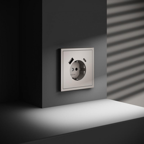 Розетка 1-м СП S70 16А с USB A+С с заземл. защ. шторки механизм кашемир Voltum VLS040503 VLS040503