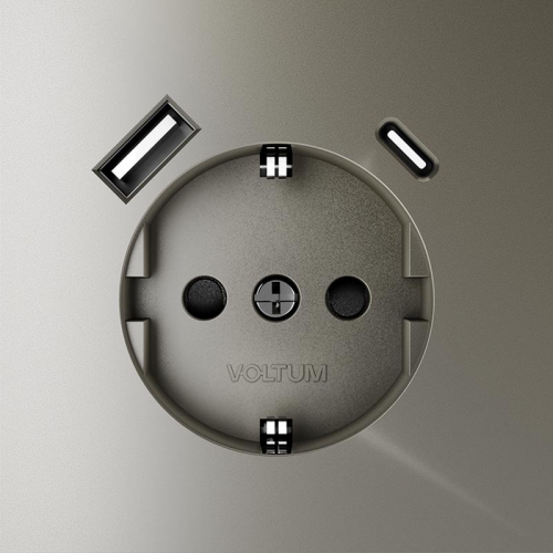 Розетка 1-м СП S70 16А с USB A+С с заземл. защ. шторки механизм шелк Voltum VLS040504 VLS040504