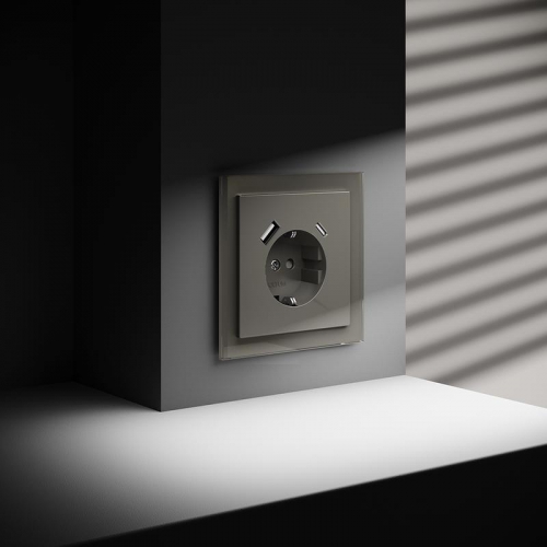 Розетка 1-м СП S70 16А с USB A+С с заземл. защ. шторки механизм шелк Voltum VLS040504 VLS040504