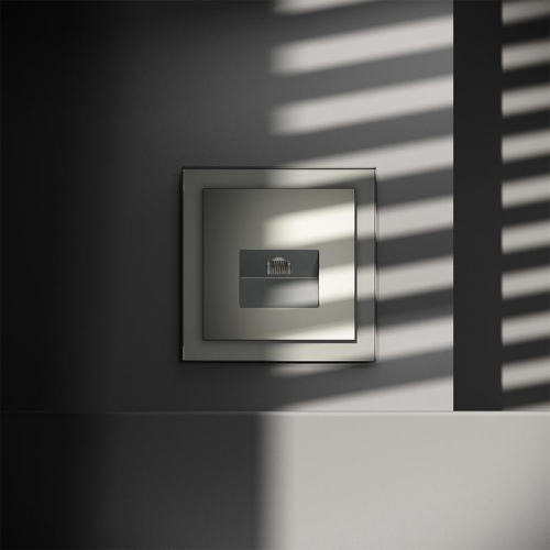 Розетка компьютерная 1-м СП S70 RJ45 кат.6 механизм сталь Voltum VLS060105 VLS060105