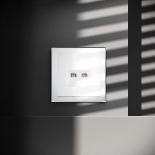 Розетка компьютерная 2-м СП S70 RJ45 + RJ45 кат.6 механизм бел. глянцевый Voltum VLS060201 VLS060201