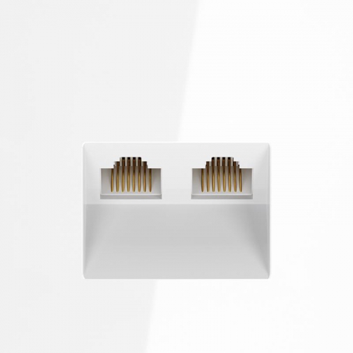 Розетка компьютерная 2-м СП S70 RJ45 + RJ45 кат.6 механизм бел. глянцевый Voltum VLS060201 VLS060201