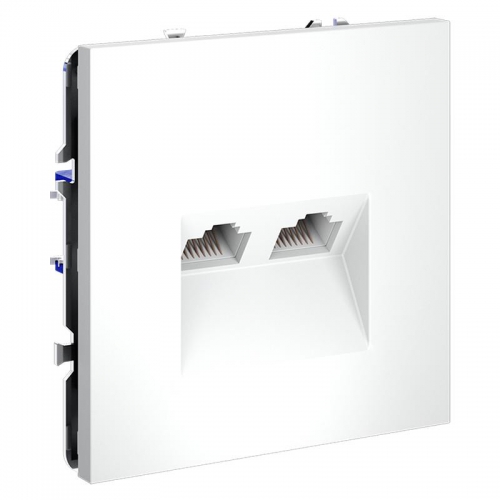 Розетка компьютерная 2-м СП S70 RJ45 + RJ45 кат.6 механизм бел. матов. Voltum VLS060202 VLS060202