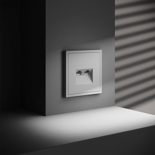 Розетка компьютерная 2-м СП S70 RJ45 + RJ45 кат.6 механизм бел. матов. Voltum VLS060202 VLS060202