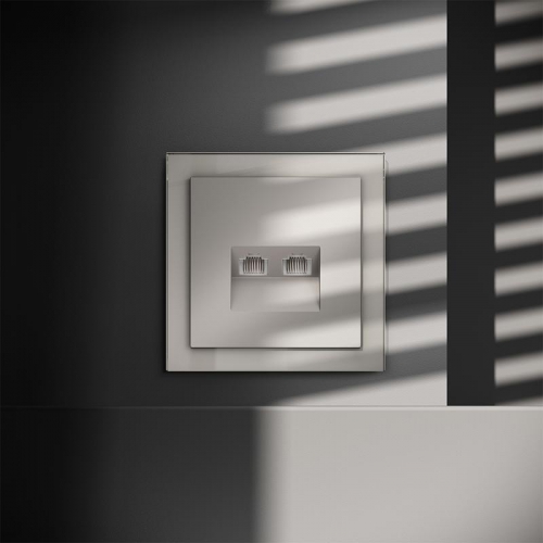 Розетка компьютерная 2-м СП S70 RJ45 + RJ45 кат.6 механизм кашемир Voltum VLS060203 VLS060203