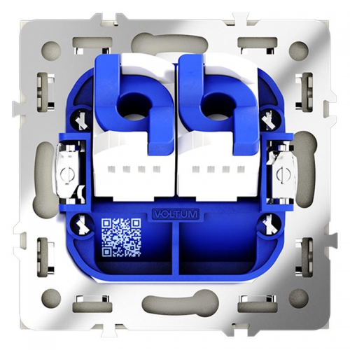 Розетка компьютерная 2-м СП S70 RJ45 + RJ45 кат.6 механизм сталь Voltum VLS060205 VLS060205