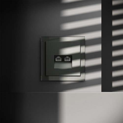 Розетка компьютерная 2-м СП S70 RJ45 + RJ45 кат.6 механизм титан Voltum VLS060206 VLS060206