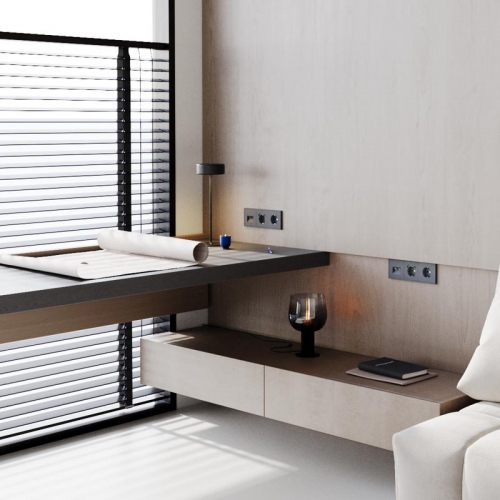 Розетка компьютерная 2-м СП S70 RJ45 + RJ45 кат.6 механизм графит Voltum VLS060207 VLS060207