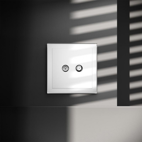 Розетка телевизионная оконечная TV + SAT 2-м СП S70 механизм бел. глянцевый Voltum VLS060401 VLS060401