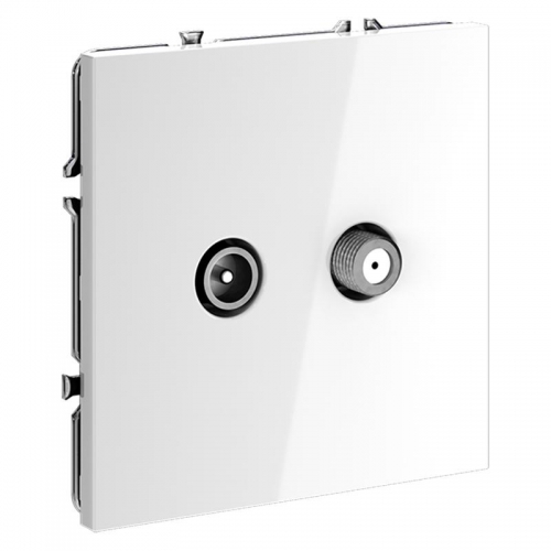 Розетка телевизионная оконечная TV + SAT 2-м СП S70 механизм бел. глянцевый Voltum VLS060401 VLS060401