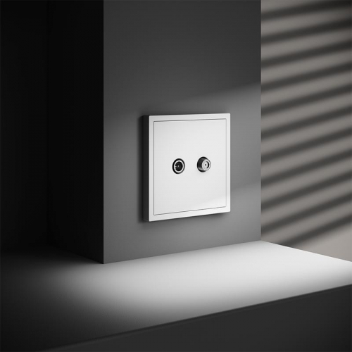 Розетка телевизионная оконечная TV + SAT 2-м СП S70 механизм бел. матов. Voltum VLS060402 VLS060402