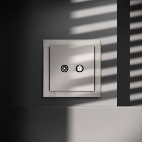 Розетка телевизионная оконечная TV + SAT 2-м СП S70 механизм кашемир Voltum VLS060403 VLS060403