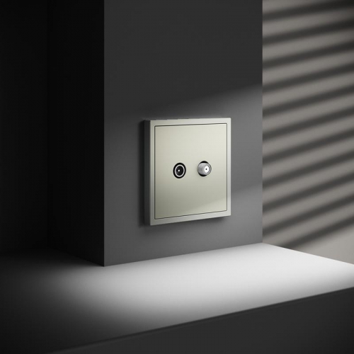 Розетка телевизионная оконечная TV + SAT 2-м СП S70 механизм сталь Voltum VLS060405 VLS060405