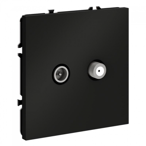 Розетка телевизионная оконечная TV + SAT 2-м СП S70 механизм черн. матов. Voltum VLS060408 VLS060408