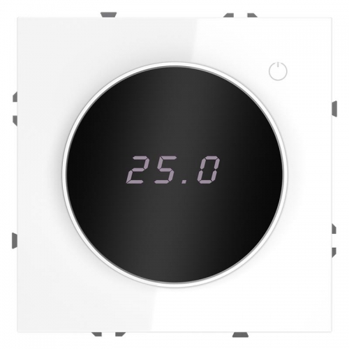 Терморегулятор электронный S70 с индикацией и датчиком для теплого пола механизм бел. глянцевый Voltum VLS070101 VLS070101