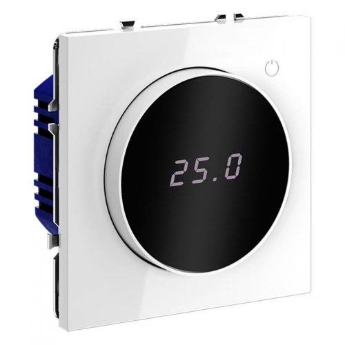 Терморегулятор электронный S70 с индикацией и датчиком для теплого пола механизм бел. глянцевый Voltum VLS070101 VLS070101