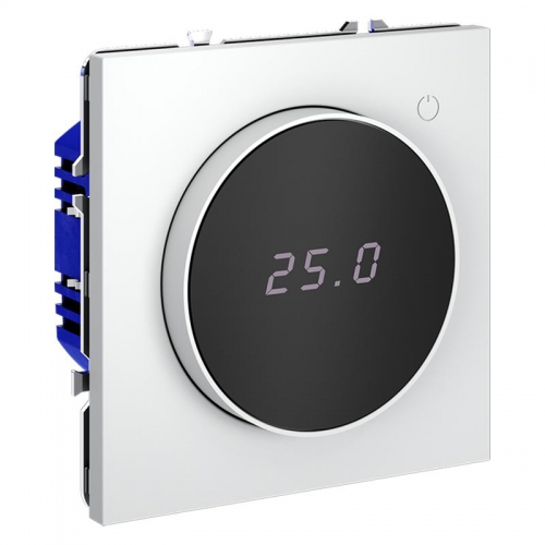 Терморегулятор электронный S70 с индикацией и датчиком для теплого пола механизм бел. матов. Voltum VLS070102 VLS070102