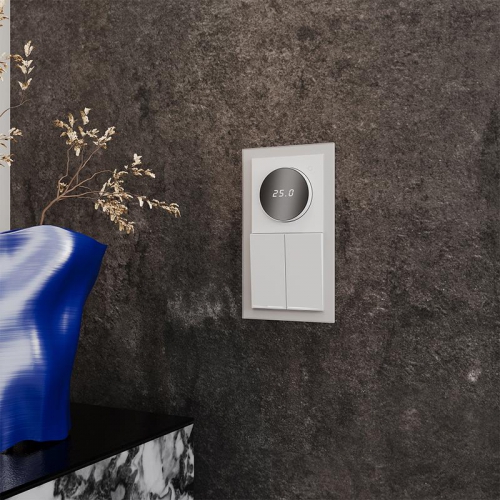 Терморегулятор электронный S70 с индикацией и датчиком для теплого пола механизм бел. матов. Voltum VLS070102 VLS070102