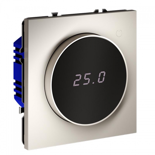 Терморегулятор электронный S70 с индикацией и датчиком для теплого пола механизм кашемир Voltum VLS070103 VLS070103