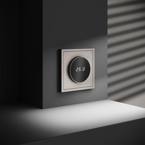 Терморегулятор электронный S70 с индикацией и датчиком для теплого пола механизм кашемир Voltum VLS070103 VLS070103