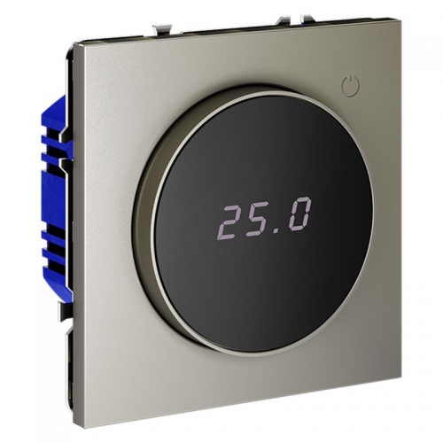 Терморегулятор электронный S70 с индикацией и датчиком для теплого пола механизм шелк Voltum VLS070104 VLS070104