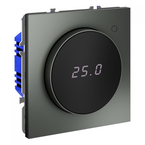 Терморегулятор электронный S70 с индикацией и датчиком для теплого пола механизм титан Voltum VLS070106 VLS070106