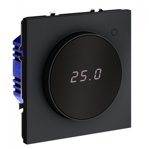 Терморегулятор электронный S70 с индикацией и датчиком для теплого пола механизм графит Voltum VLS070107 VLS070107