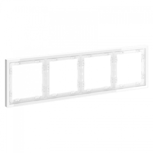 Рамка 4-м S70 пластик. бел. глянцевый Voltum VLS100401 VLS100401