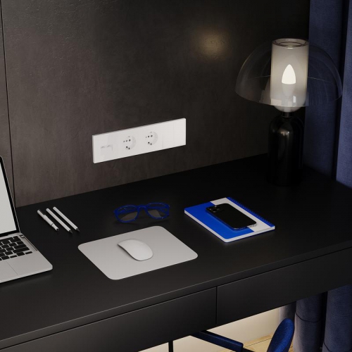 Рамка 4-м S70 пластик. бел. глянцевый Voltum VLS100401 VLS100401