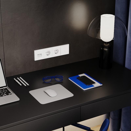 Рамка 4-м S70 пластик. бел. матов. Voltum VLS100402 VLS100402