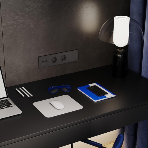 Рамка 4-м S70 пластик. черн. матов. Voltum VLS100408 VLS100408