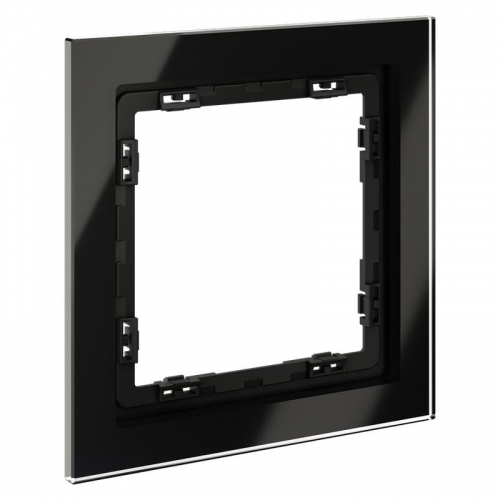 Рамка 1-м S70 стеклян. черн. Voltum VLS110108 VLS110108