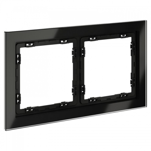 Рамка 2-м S70 стеклян. черн. Voltum VLS110208 VLS110208