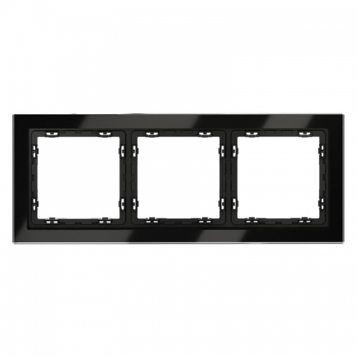 Рамка 3-м S70 стеклян. черн. Voltum VLS110308 VLS110308