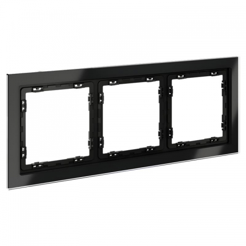 Рамка 3-м S70 стеклян. черн. Voltum VLS110308 VLS110308