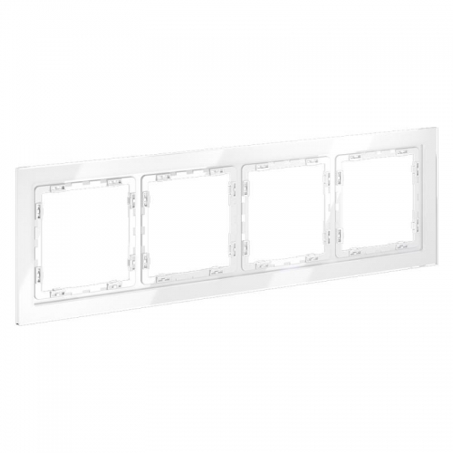 Рамка 4-м S70 стеклян. бел. Voltum VLS110401 VLS110401