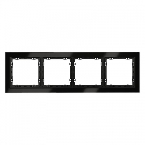 Рамка 4-м S70 стеклян. черн. Voltum VLS110408 VLS110408