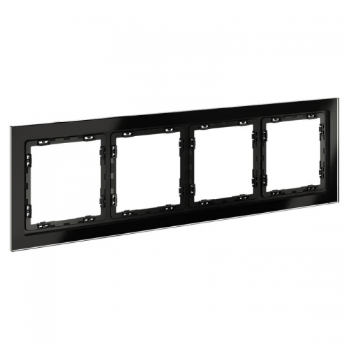 Рамка 4-м S70 стеклян. черн. Voltum VLS110408 VLS110408