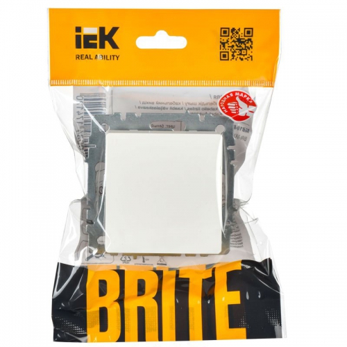 Выключатель проходной 1-кл. СП BRITE ВС10-1-6-БрБ 10А бел. IEK BR-V12-0-10-K01 BR-V12-0-10-K01