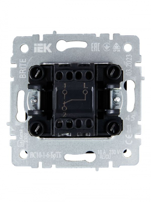 Выключатель проходной 1-кл. СП BRITE ВС10-1-6-БрТБ 10А бронза IEK BR-V12-0-10-K45 BR-V12-0-10-K45