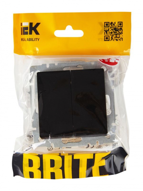 Выключатель проходной 2-кл. СП BRITE ВС10-2-6-БрЧ 10А черн. IEK BR-V22-0-10-K02 BR-V22-0-10-K02