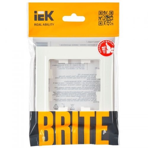 Рамка 1-м BRITE РУ-1-БрБ бел. IEK BR-M12-K01 BR-M12-K01