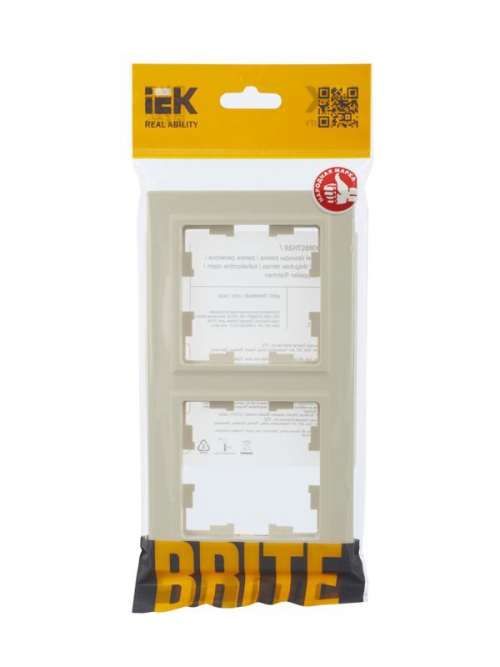 Рамка 2-м BRITE РУ-2-БрКр беж. IEK BR-M22-K10 BR-M22-K10
