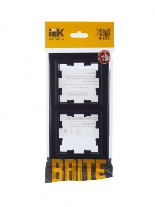 Рамка 2-м BRITE РУ-2-БрЧ черн. IEK BR-M22-K02 BR-M22-K02