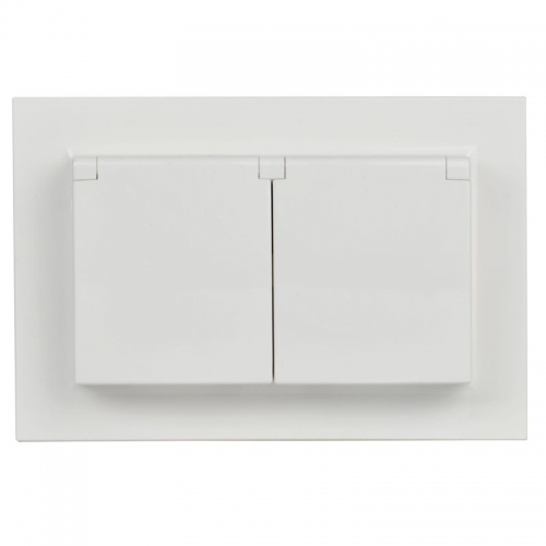 Розетка 2-м СП BRITE РСбш12-3-44-БрБ 16А в сборе IP44 с крышкой бел. IEK BR-R26-16-44-K01-F BR-R26-16-44-K01-F