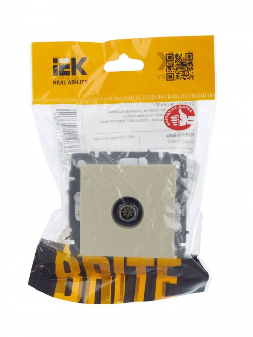 Розетка телевизионная оконечная TV СП Brite РТВ11-0-БрКр беж. IEK BR-A10-O-K10 BR-A10-O-K10