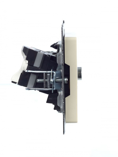 Розетка компьютерная + телевизионная 2-м Brite РТВ/РК12-БрКр RJ45 кат.5E + TV беж. IEK BR-AK20-1-K10 BR-AK20-1-K10