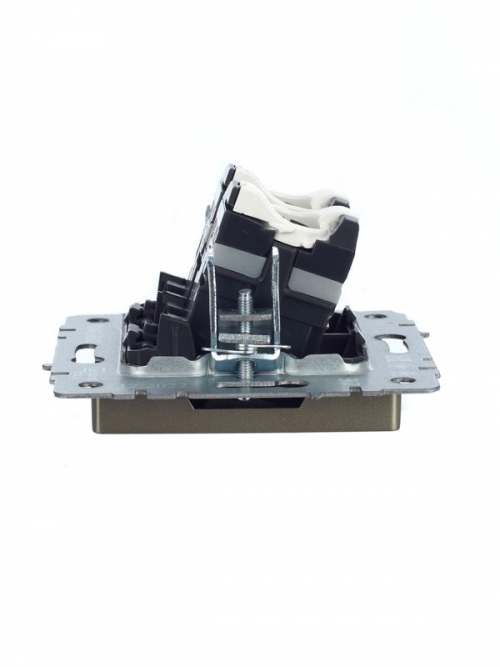 Розетка компьютерная двойная СП RJ45 кат.5E BRITE РК10-2-БрШ шампань IEK BR-K20-1-K37 BR-K20-1-K37